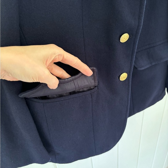 Vintage Sailor Jacket Navy Gold Women Small Medium Nautical Preppy Academia - Picture 7 of 12